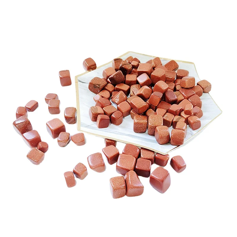 
Popular Wholesale Hot Sale Top Quality Irregular Gold Sandstone Square Ornaments For Gifts LSY 