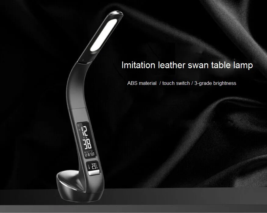 Flexible Goose Neck Arm Plastic Imitation Leather Texture Design Flexible Touch Dimmer Table Lamp