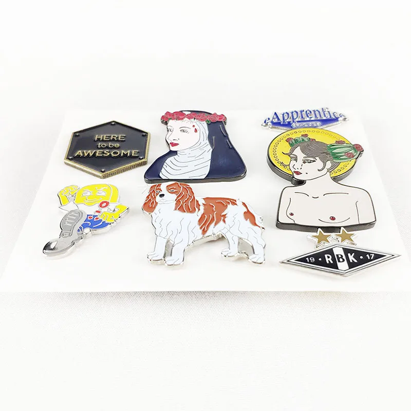 Cartoon animation metal badge custom logo enamel badge custom diy paint school badge commemorative medal processing