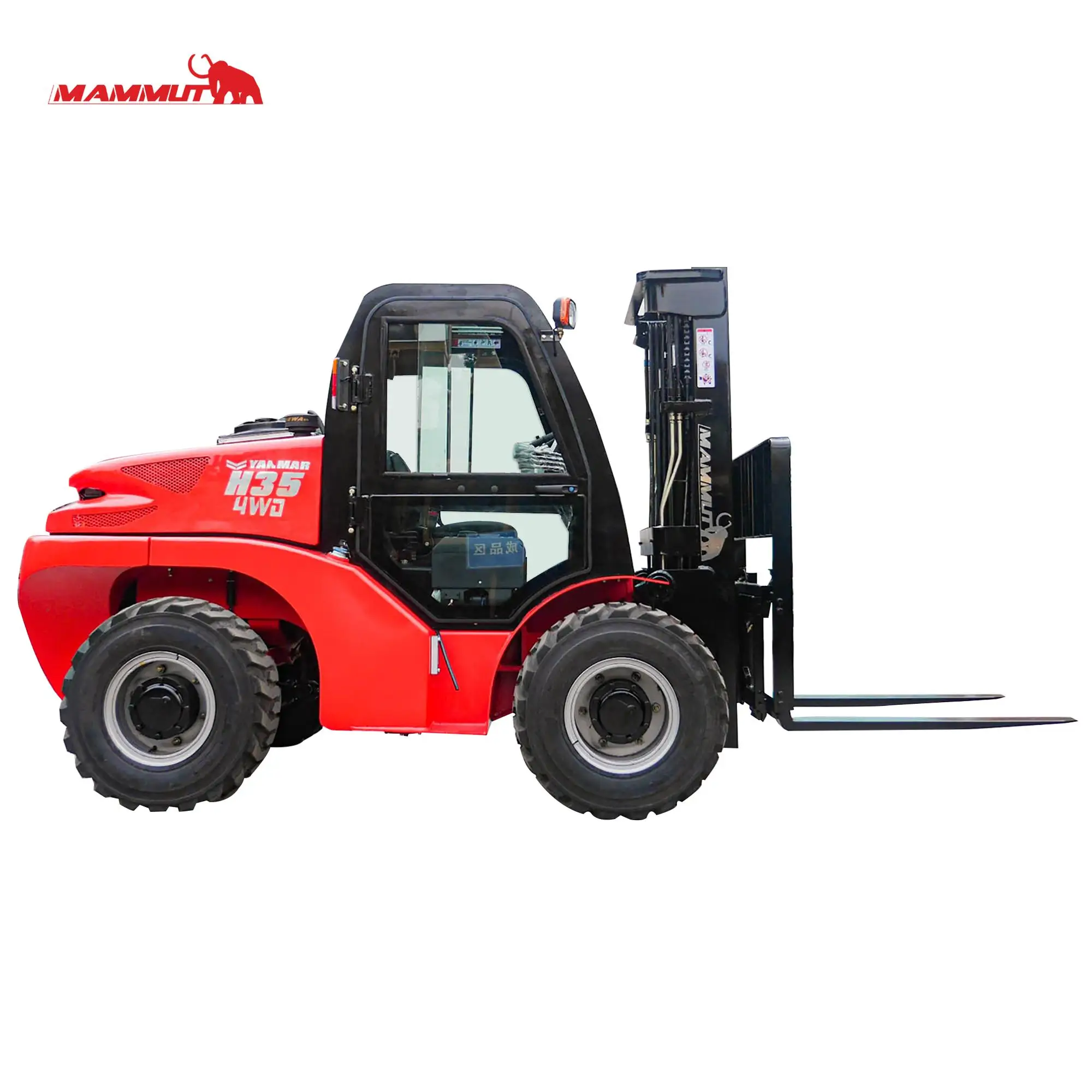 3.5ton 4*4 триплекс мачты 4500 мм Подъем дизельный двигатель Гидравлический вилочный погрузчик для пересеченной местности с вилы