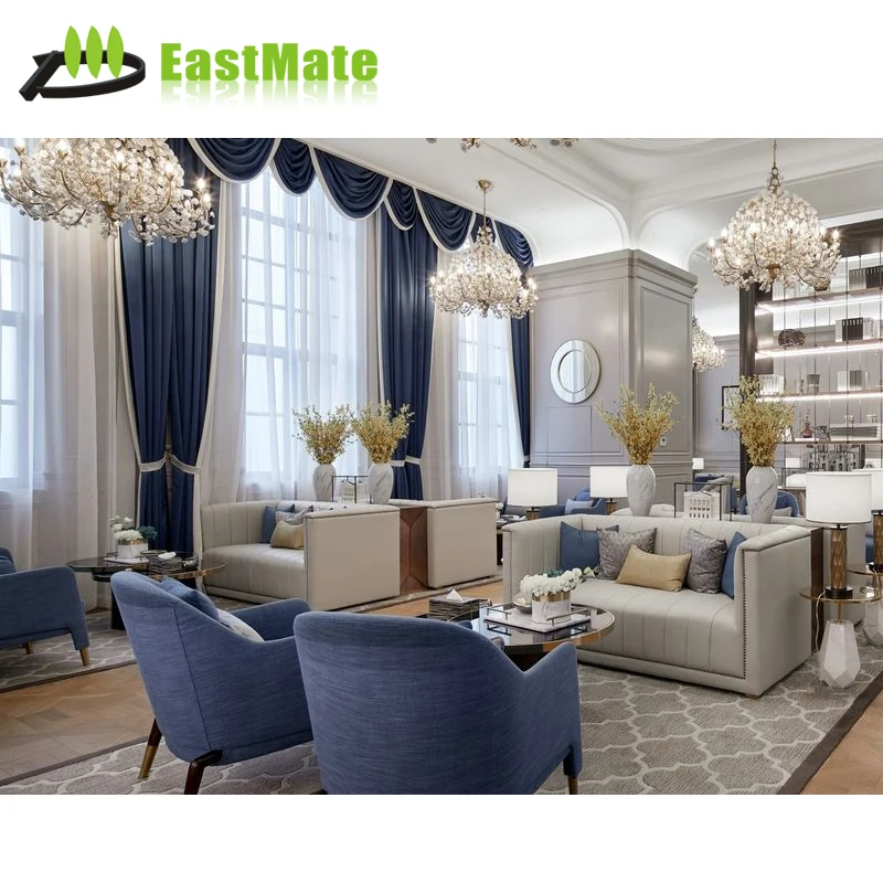 Sofa Set Hotel Furniture Couch Sets Wood with Fabric Modernan Style Luxury Modern Solid for Living Room Lobby Bedroom Villa-star