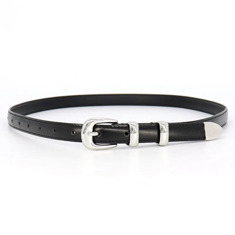 Wholesale luxury designer Thin Waist pu Belt gold alloy double love butterfly smooth buckles women belt