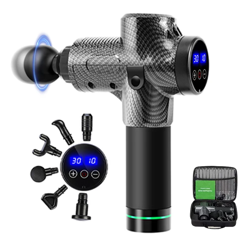 Cheap Massage Gun Led Touch Screen Gym Fitness Vibration Massage Gun Athletes Percussion Deep Tissue Muscl Relax Massage Gun