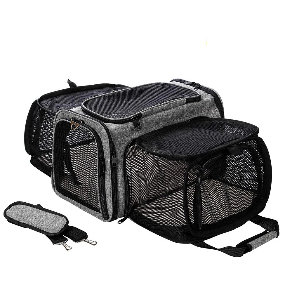 
New developed arrival design two door sides double expandable pet carrier for cats 