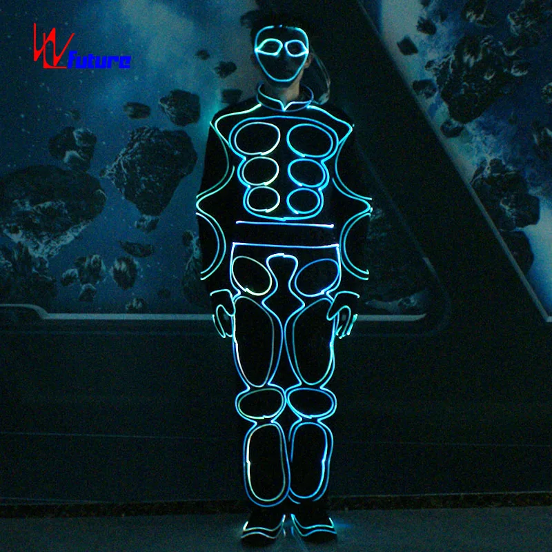 Future new robot diy dance costumes fiber optic leotards clothes headwear led stage Performance Wear