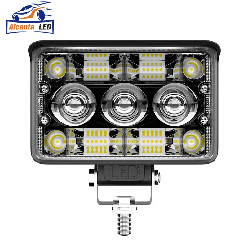 Work Lights Bar 5 Inch 156W Vehicle Auxiliary Lighting LED Spotlight White and Yellow Double-Color 1 Pcs