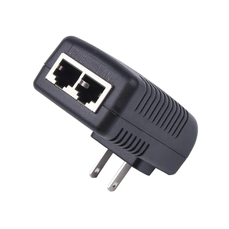 24V 1A  48V 0.5a 802.3af 24 Watts Wall Plug PoE Injector POE adapter