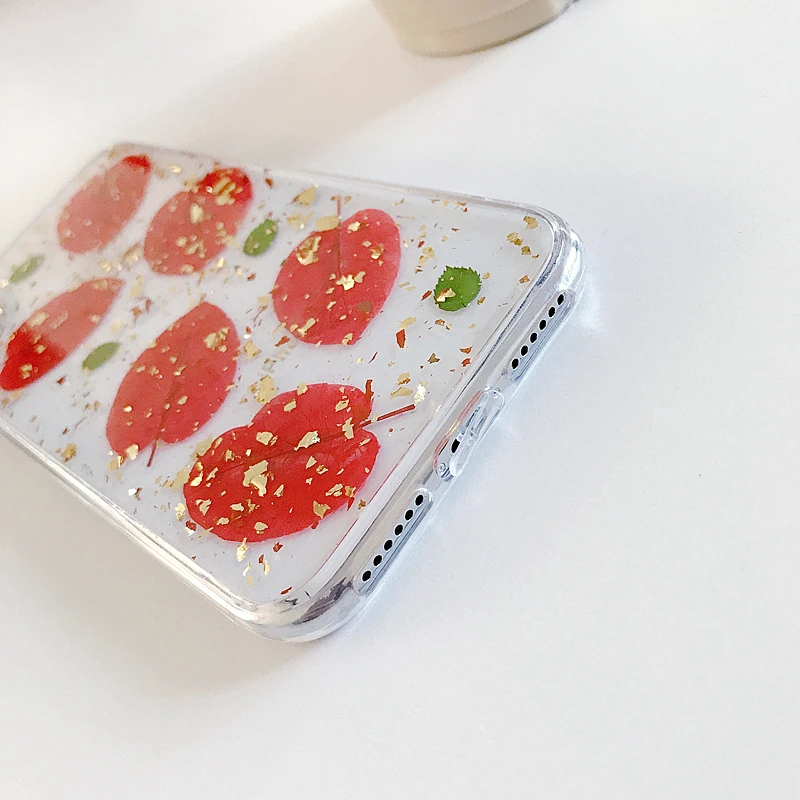 
2021 dropshipping pressed real flowers glitter phone case clear soft protective cover for Iphone 11/12 13 pro max 6 7 8 