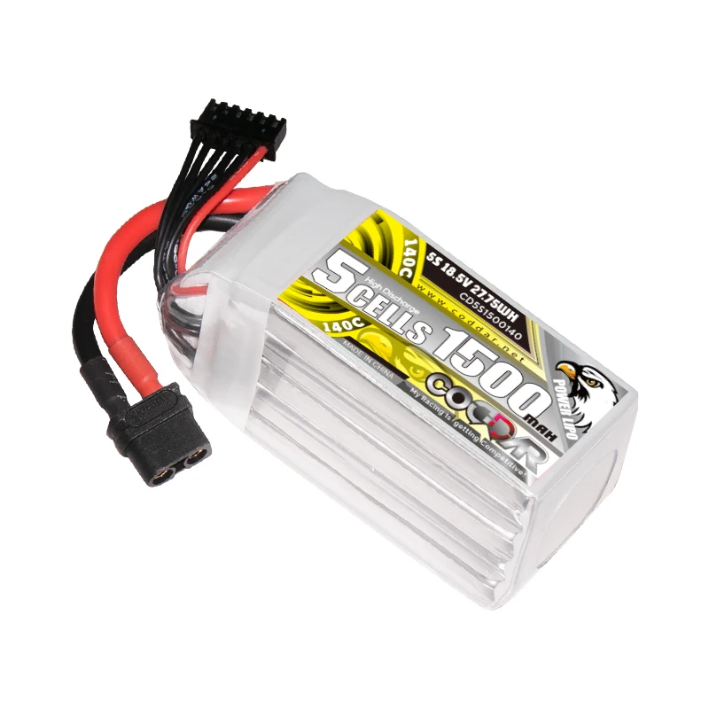 CODDAR RC LiPo Battery 5S 1500MAH 18.5V 140C XT60 FPV Drone Helicopter RC Racing Packs