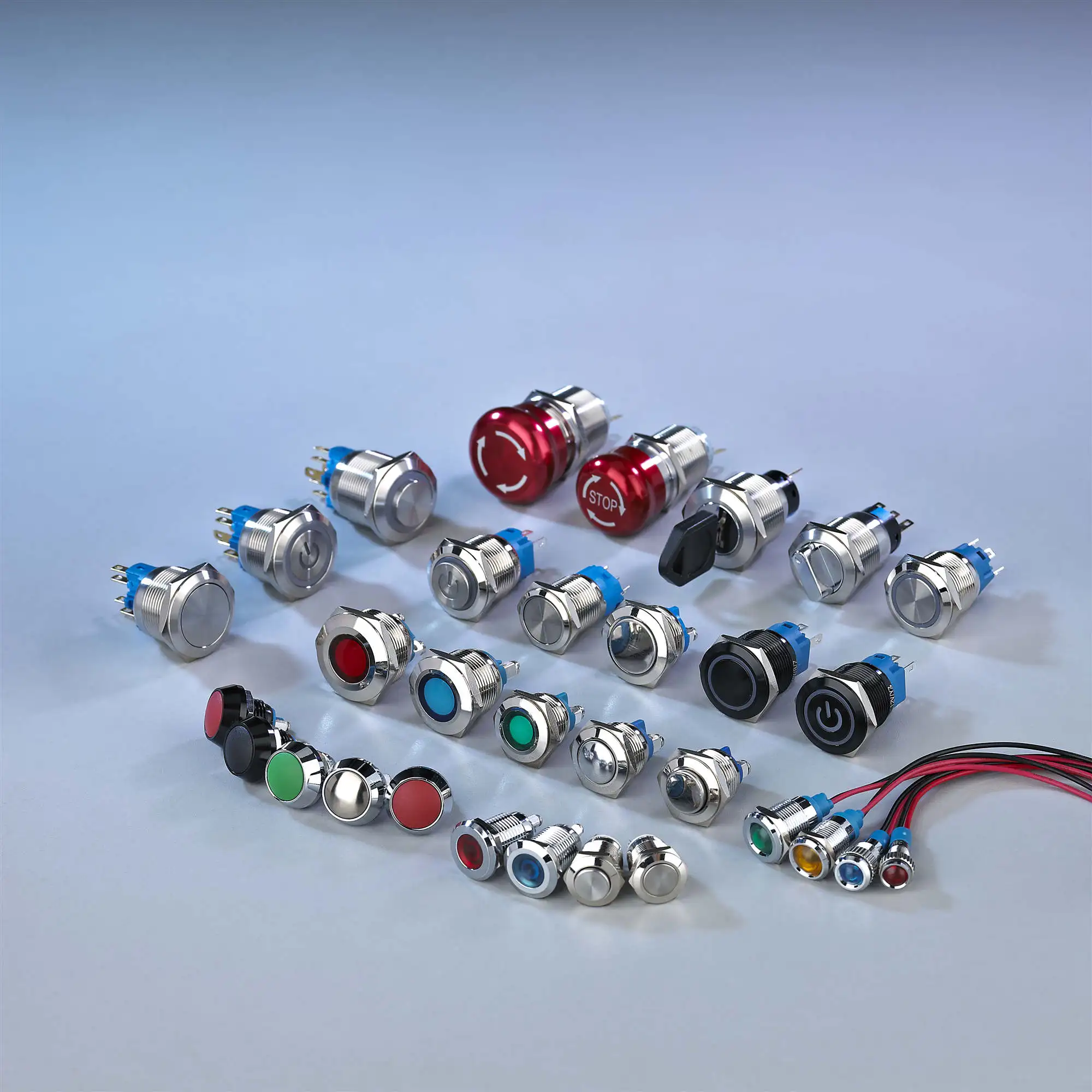 XDL17-16NS45/C metal indicator lights emergency stop waterproof push switch button