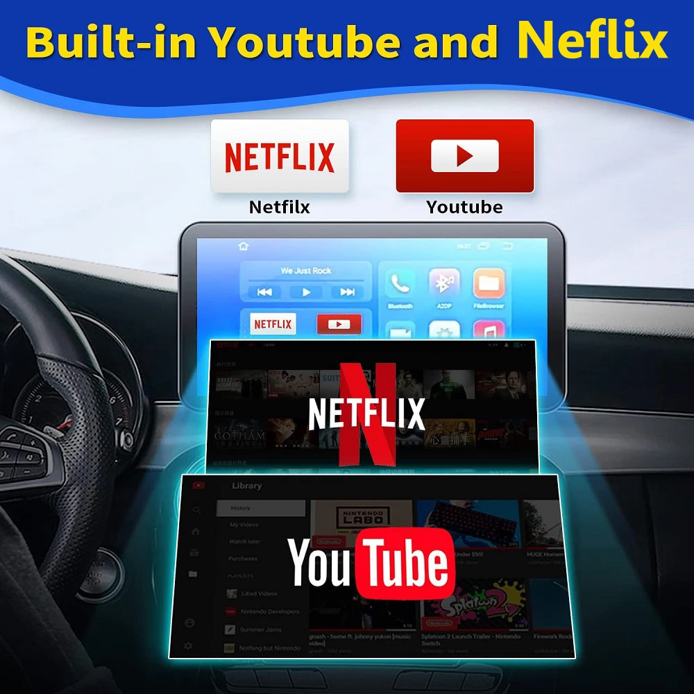 3 в 1 Carplay Ai Box CP920C Android 13 для автомобиля с Netflix YouTube 2 + 16G поддерживает автомобиль проводным и Auto