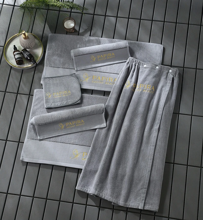 Embroidered logo disposable hair towel face towel disposable soft tea towels kitchen for home