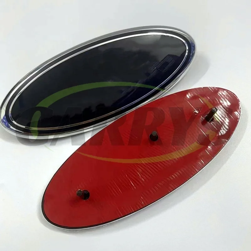 For Ford Black Silver Emblem Oval 9 Inch Logo  Front Grille Tailgate Badge