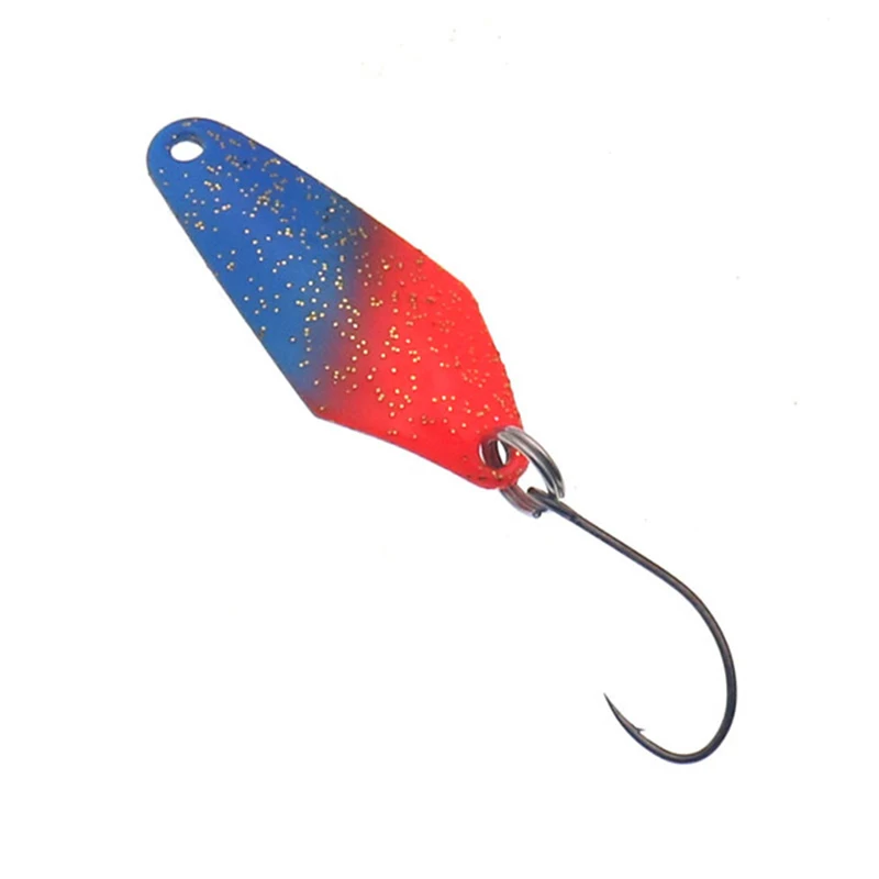 Trout Fishing Spoon With Single Hook 2.3g Casting Metal Spoon fishing spinner bait two-side color