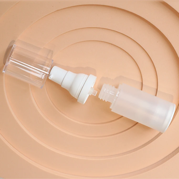 Airless pump bottle 30ml 50ml cosmetic matte recyclable packaging opaque glass gas free glass bottle