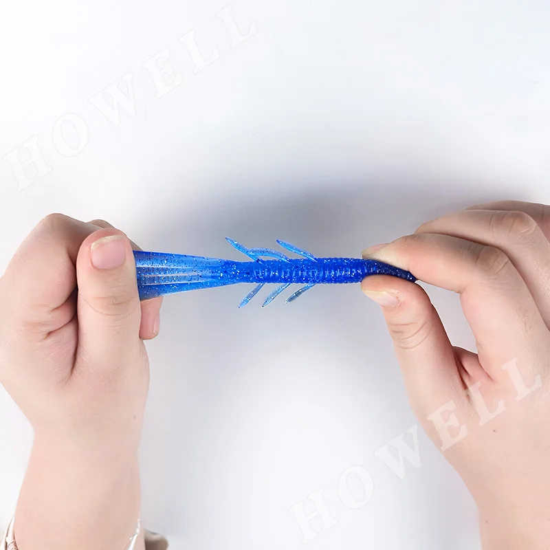 HOWELL 80MM 6.4G Mixed Color Shiner PVC Soft Worm Lure Shrimp Bionic Soft Plastic Fishing Baits