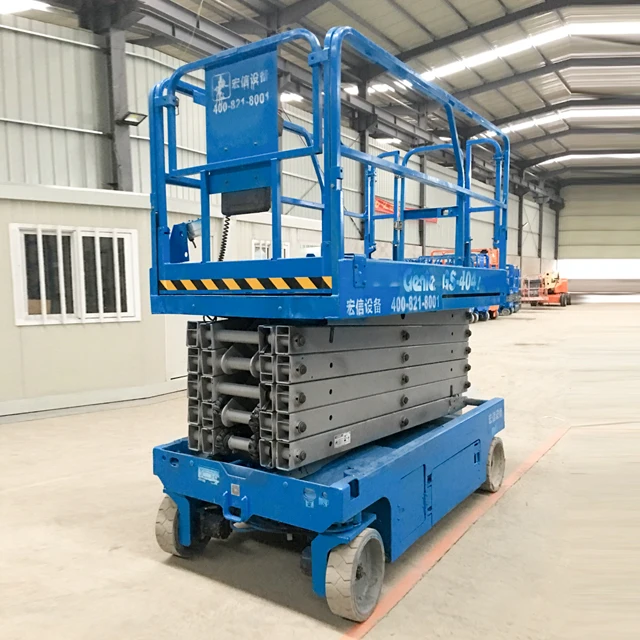 GS4047 13,7 м электрический ножничный подъемник, строительные съемные ножничные подъемные рабочие подъемники с CE