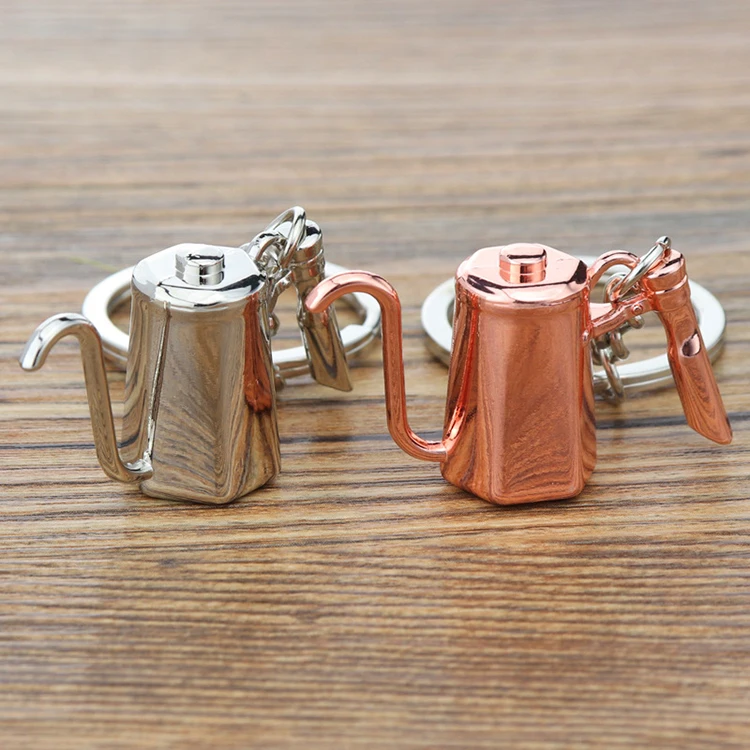 3d coffee mug mini keychains Mocha machine keychain for crafts retro style pendant coffee tools accessories