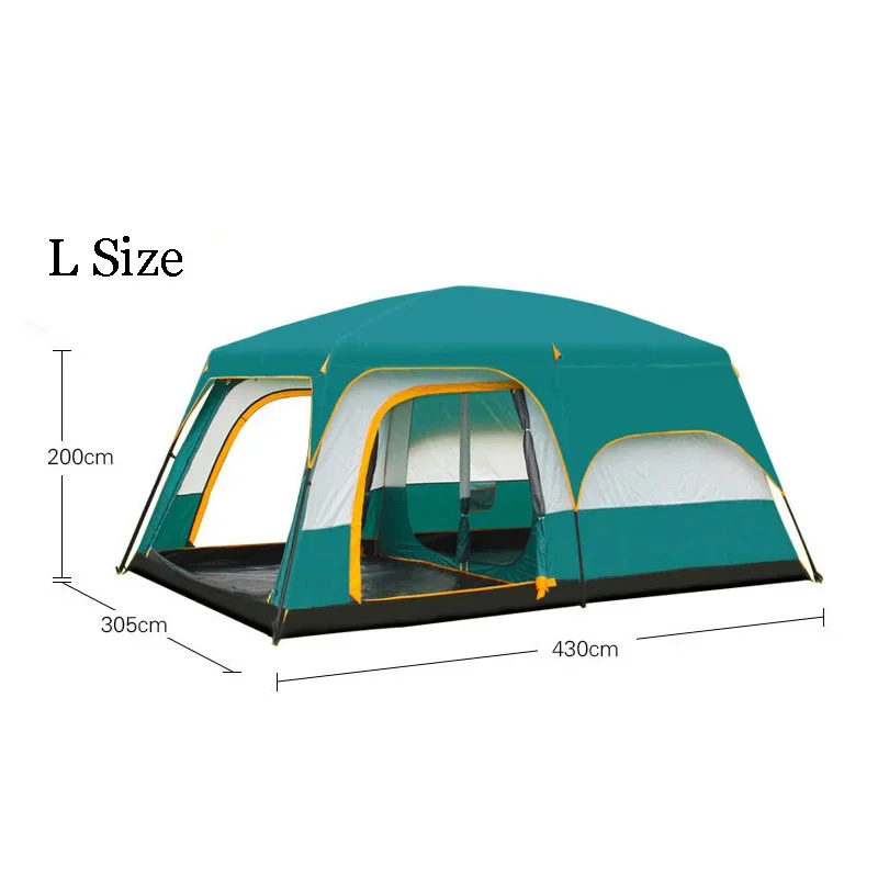 Camping Large Size 6 10 12 Double Layers Outdoor 2living Rooms and 1hall Family Camping Tourist Tent In Top Quality Big Space