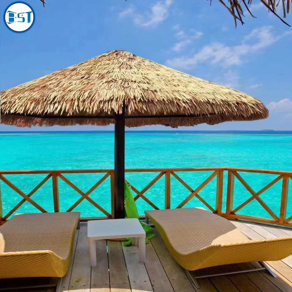 Factory directly Eco-friendly Fireproof Thatch Roof Synthetic Roofing Tile Artificial Plastic Palm Leaf