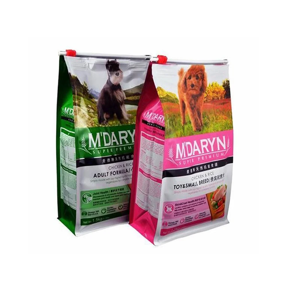 Food Grade CCY Pack Slider Zipper Pet Dog Food Packaging Recycled Plastic Food Flat Bottom Pouch Pouch