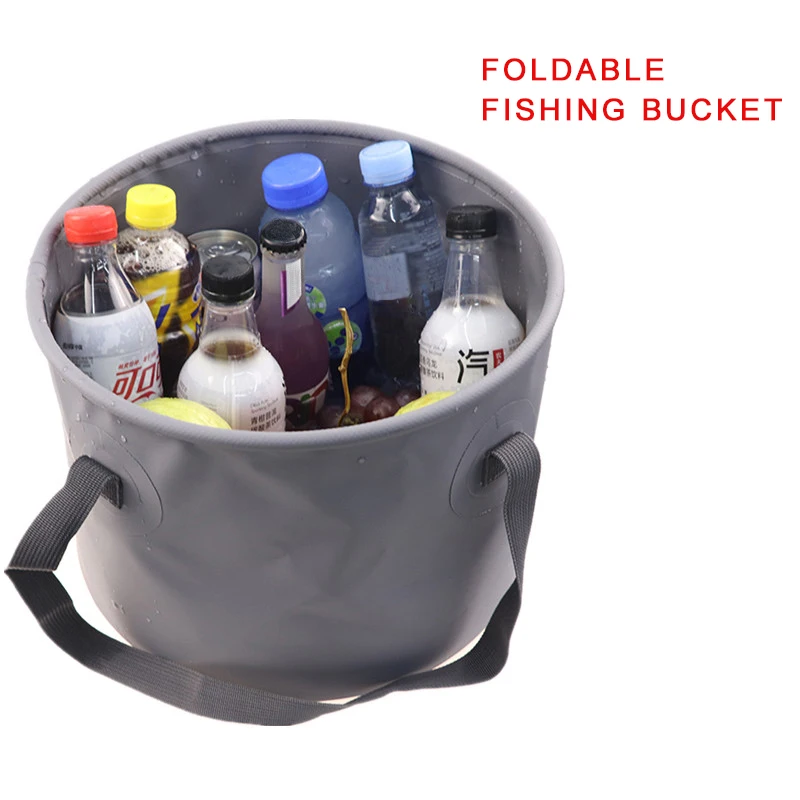 JIAYI Oem/Odm Fishing Bucket Bag Eva 500D Pvc 15L Portable Collapsible Folding Foldable Bait Fishing Bucket For Fish Camping