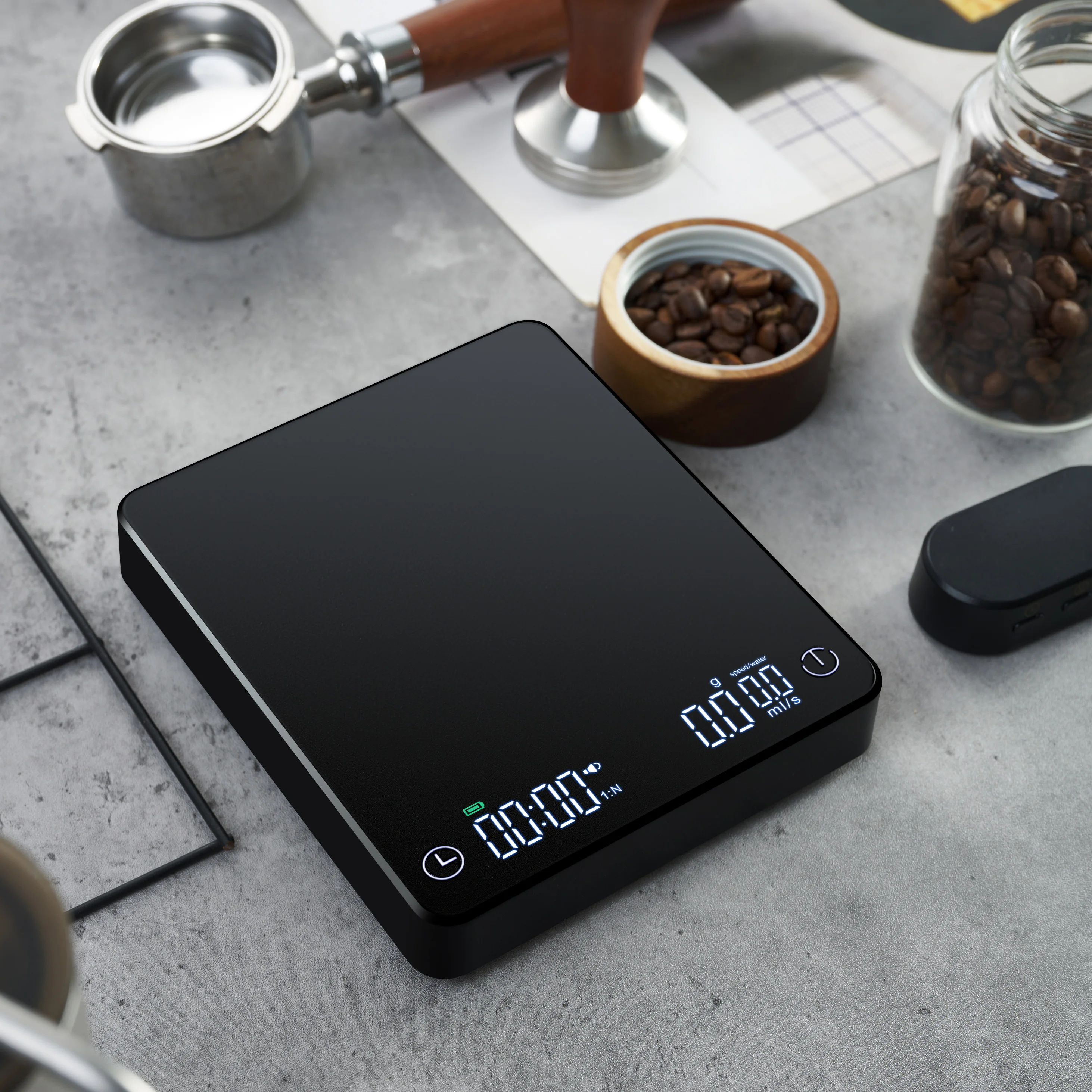 Hot Selling Digital Smart Scale 5kg 0.1g Black Platform Bluetooth Scale 1kg 3kg 0.1 Pour-Over Coffee Scale