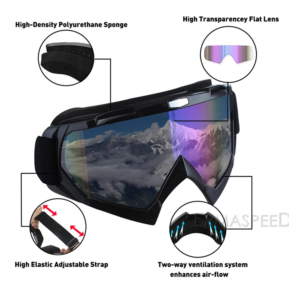 Motocross Goggles Helmet Steampunk  Windproof Ski MX Goggles Motocross Dirt Bike Scooter Men Eyewear Motorcycle Glasses