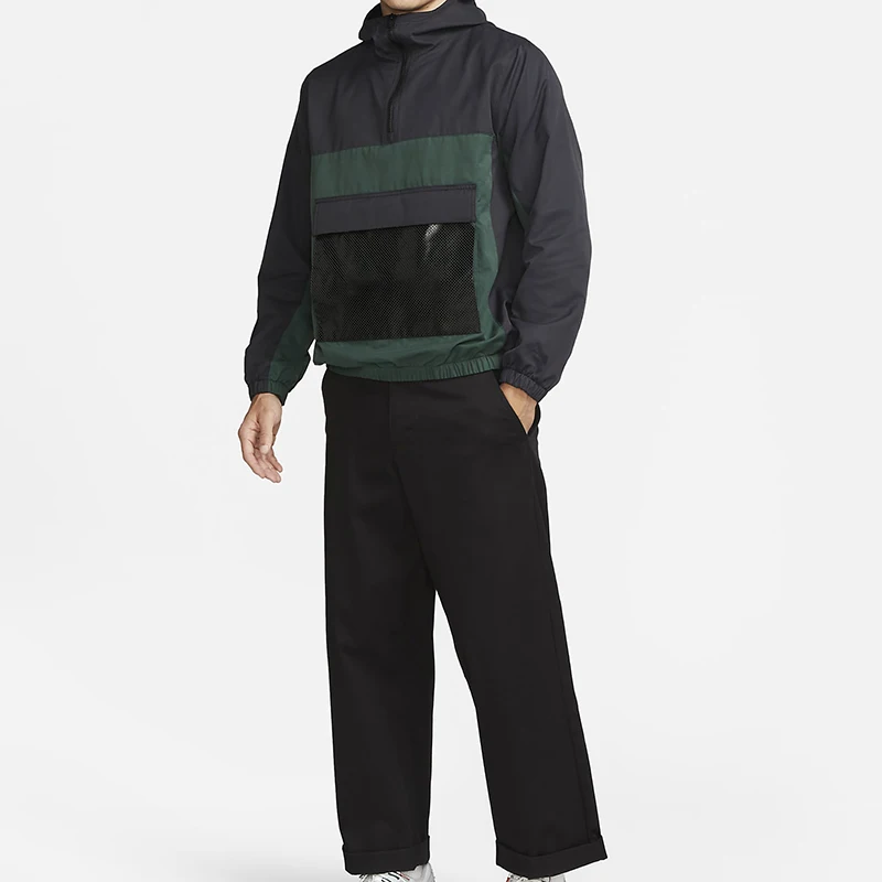 Custom High Quality Mens Hooded Pullover Half Zip Sports Windbreaker Retro Varsity Style Customizable Outdoor Jacket