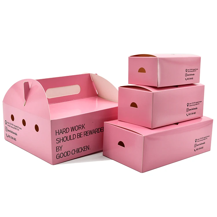 Wholesale Customized Hot Fast Food Packaging Take Out Kfc French Fries Chicken Nuggets Wings Chips Takeaway Lunch Paper Box