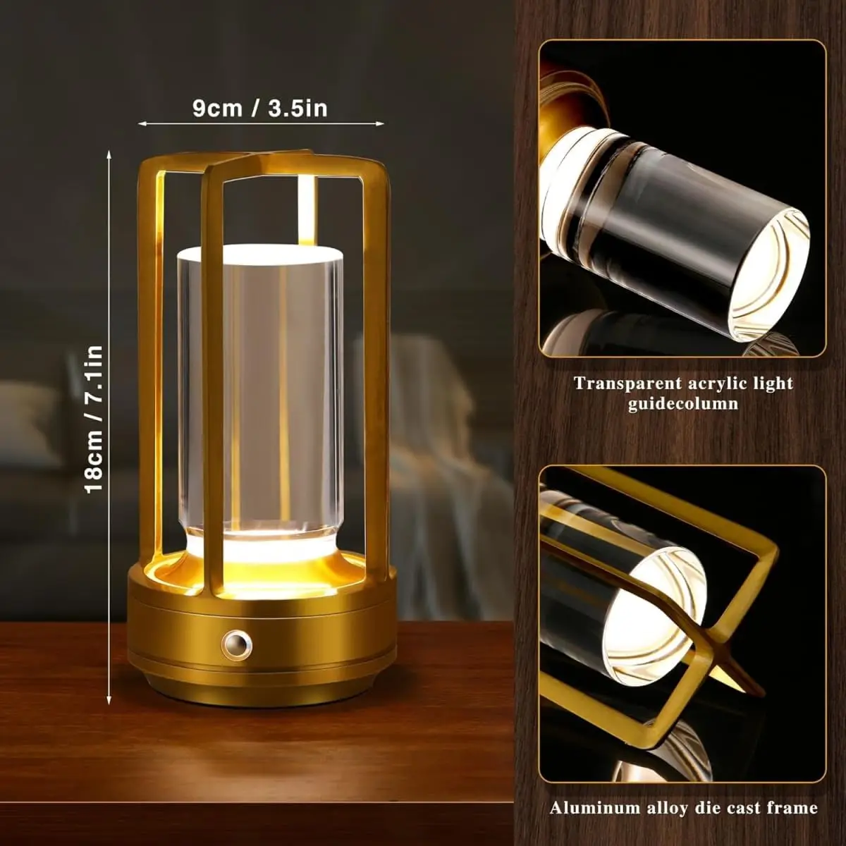 Multifunctional Night Light Ball Led Rechargeable Cordless Desk Lamp Battery Modern Touch Sensor Switch Nordic Table Lamp