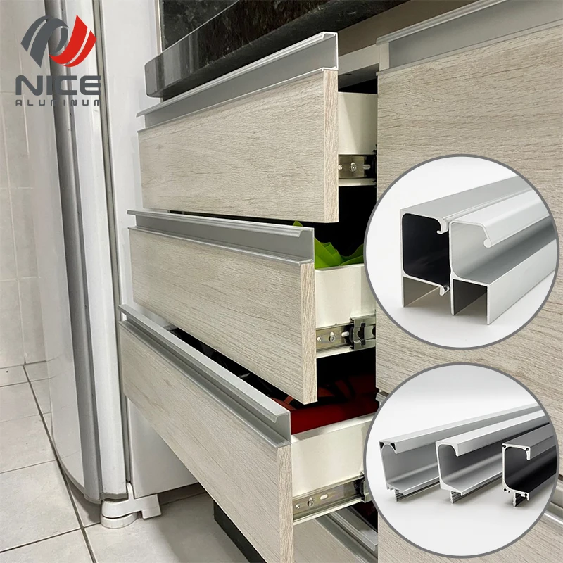 Good Quality Furniture Hidden Handle Aluminum G Shaped Profile Handles Kitchens Cabinet