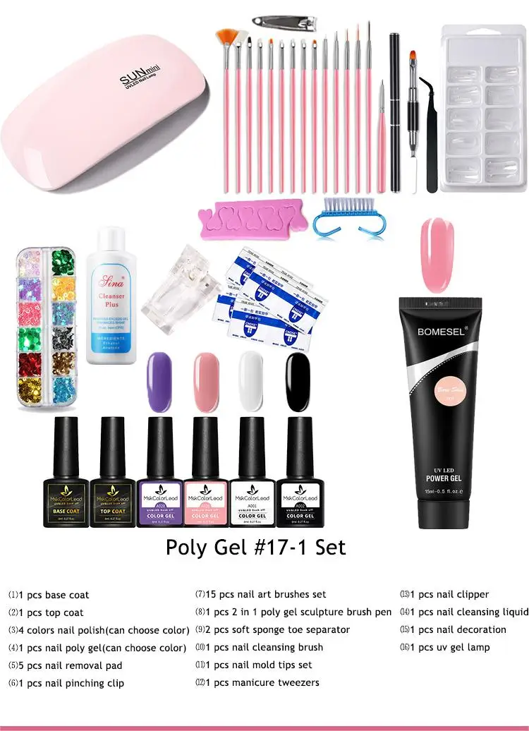 Acrylic Nail Kit With Lamp Dryer Full Manicure Set For Acrylic Powder Brush Tool Professional Nail Accessories Nail Art Kits Set