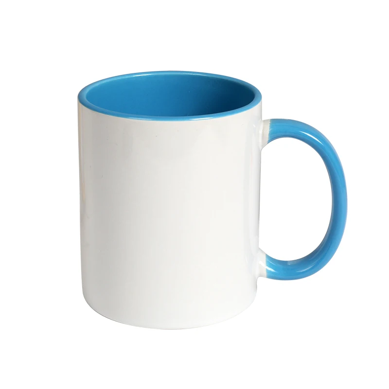 Wholesale Top Quality Ceramic Mug Color Handle Cup Custom Pattern White Blank Sublimation Coffee Mug
