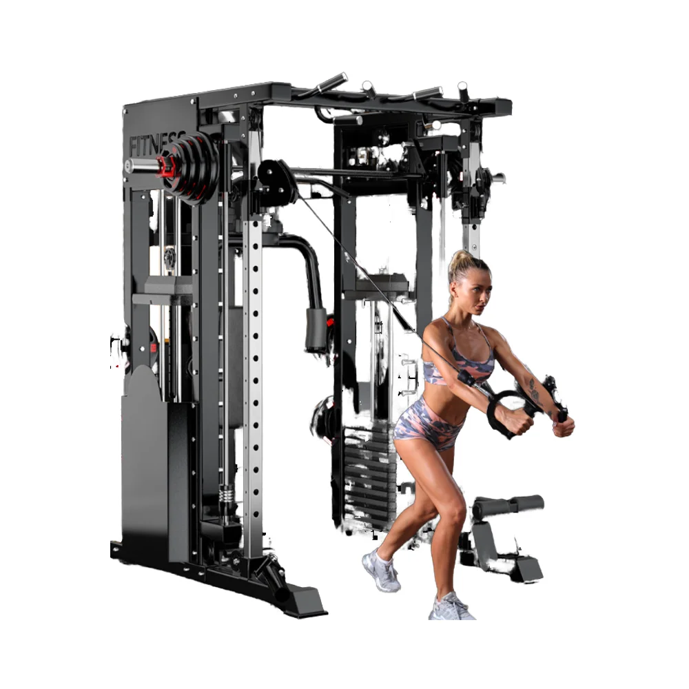 Unisex Home Gym Smith Machine Cable Crossover for Weightlifting Sports Training Squat Chest Bodybuilding Workout Sports Training