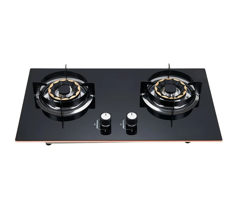 Home Appliance 2 Burner Stoves Automatic Piezo Ignition Glass Hob Gas Stove Cooker