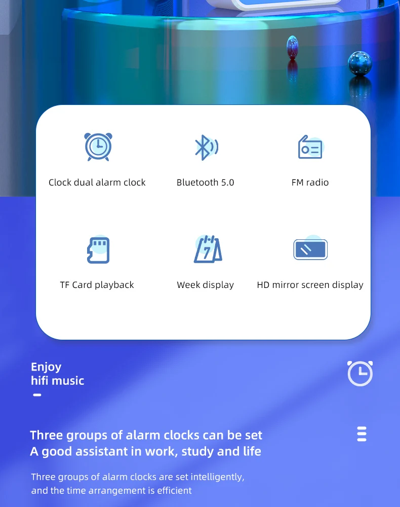 Multifunction Smart Table Clocks With Voice Prompt Mini Speaker Bluetooth High Quality Bluetooth Speaker Outdoor