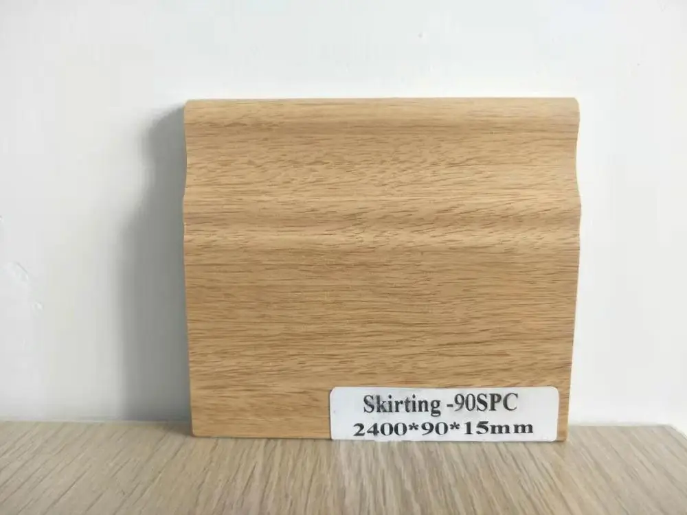 Durable 8cm width fireproof spc skirting board for floor protection