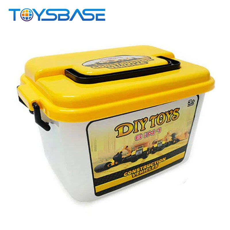 Hot Selling kids Plastic Excavator Assembled Diy Contruction Truck Toys