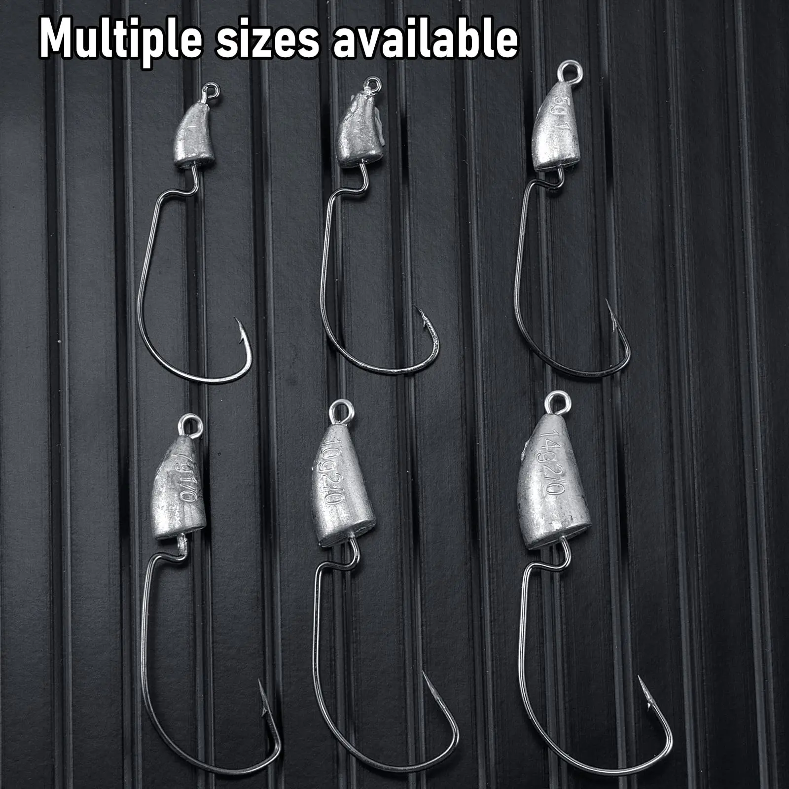 TOPIND Bullet Jig Head Hooks Bass Fishing Soft Worm Jig Hook with Barb