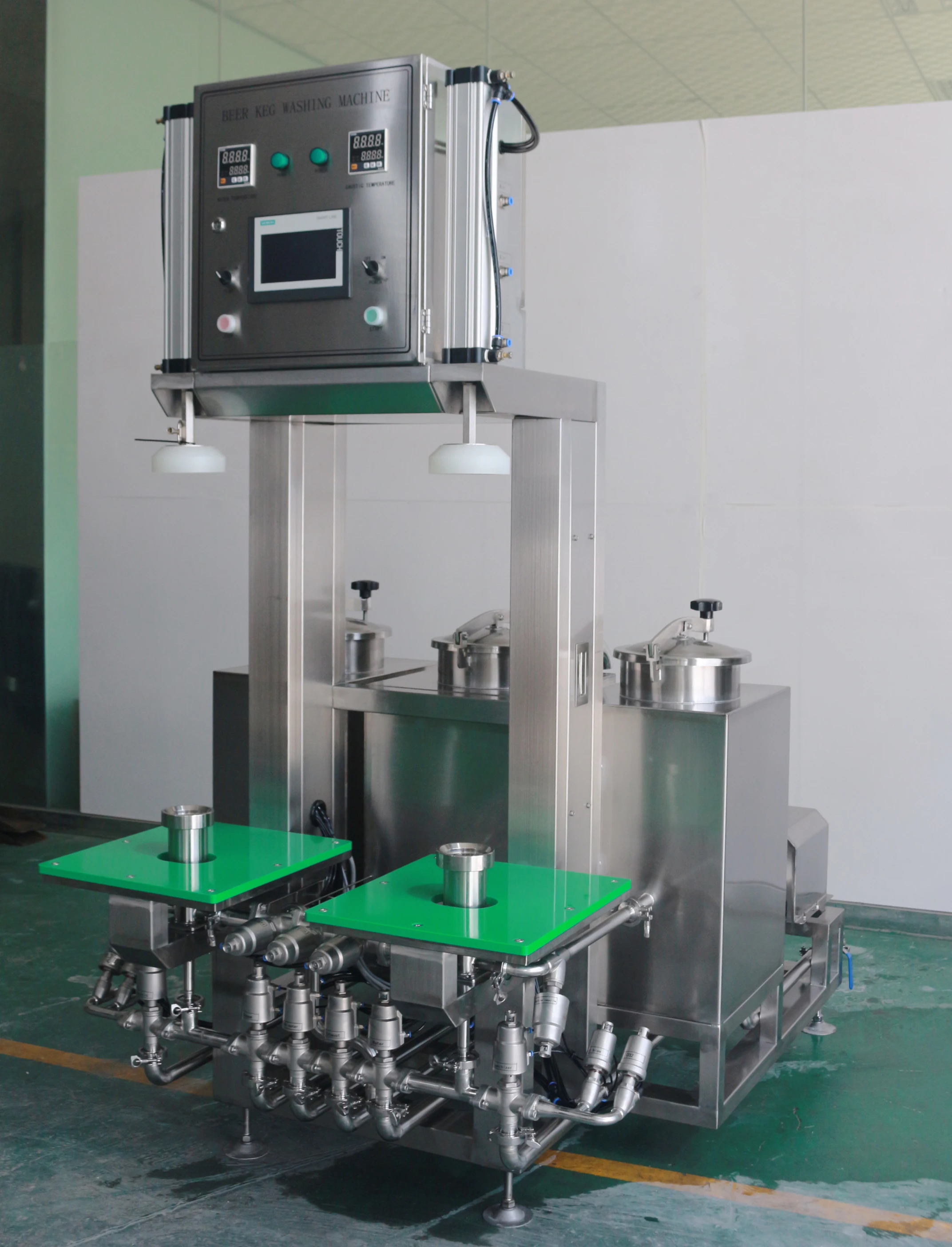 Double station beer Keg washing machine with 3 tanks