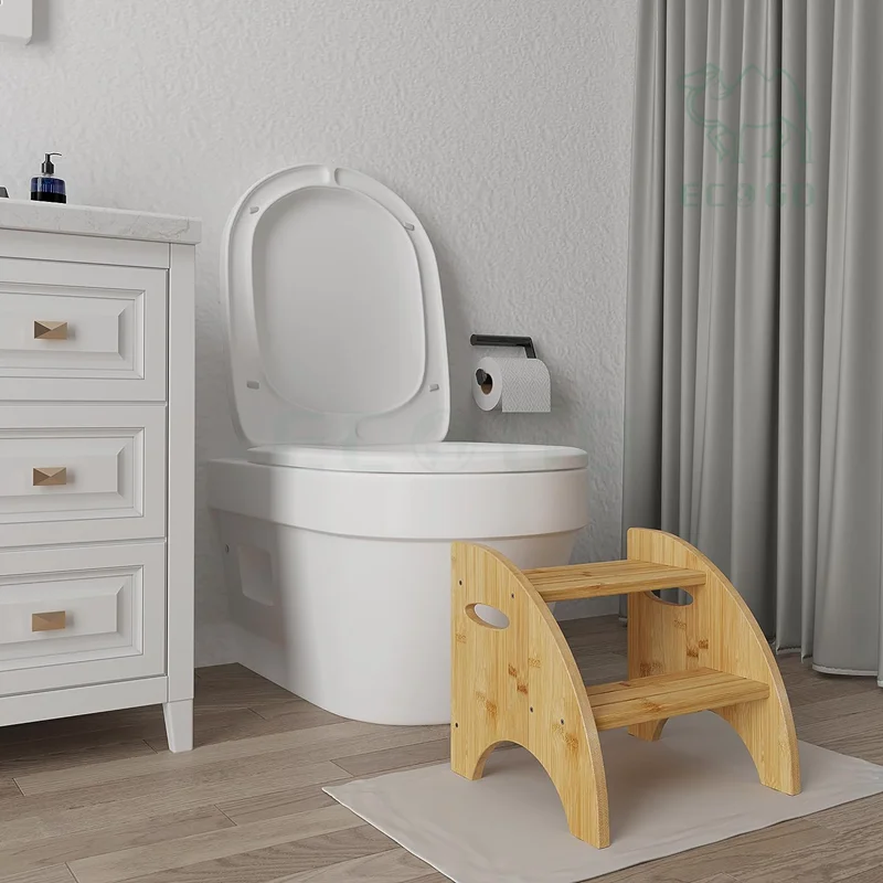 Bamboo Rustic Two Step Stool Bed Step Stool Step Stool  And For Toddlers Adults