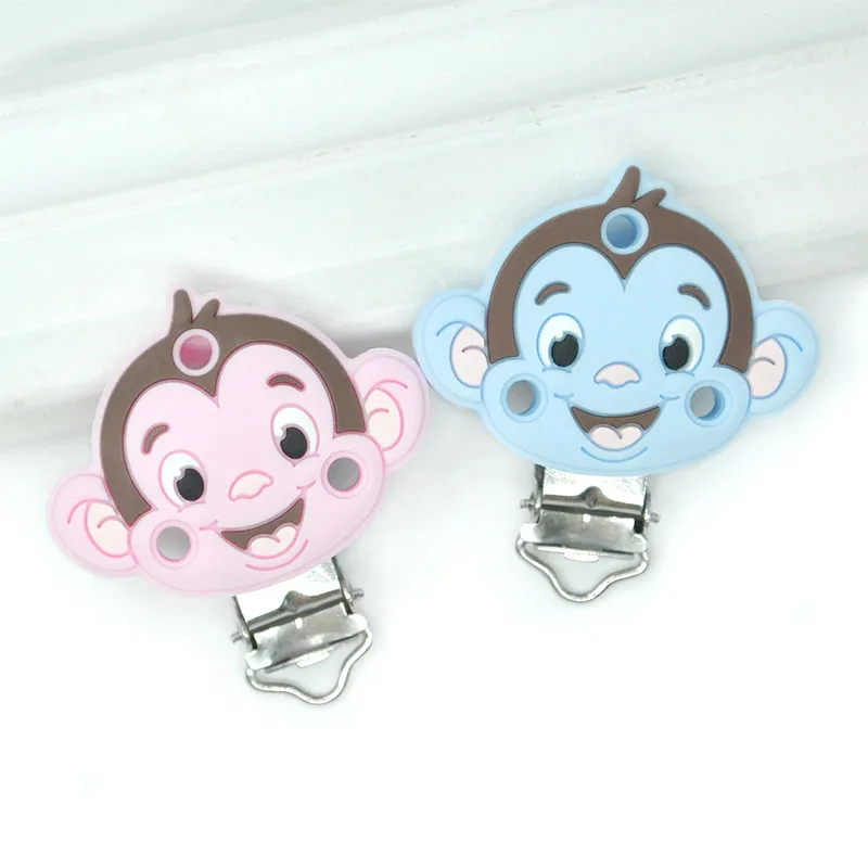Cute Monkey BPA Free Food Grade Silicone Dummy Pacifier Clip
