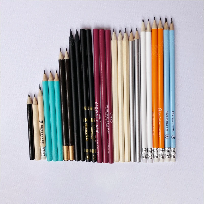 Wholesale Back to School Cheap Price Custom Wood Gift Pencil 7 Inch HB 2B 2H Lead Round Pencil with Eraser with Custom Logo