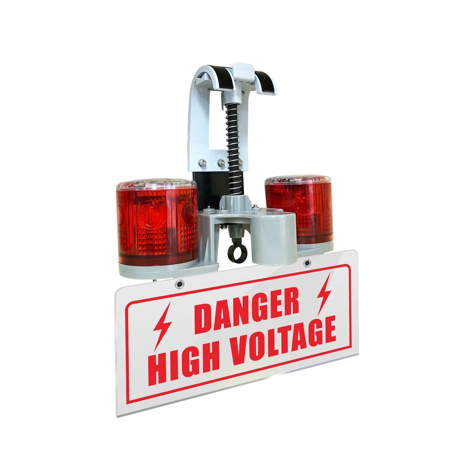 Latest best selling support samples manufacture solar powered led flashing electric shock warning light lamp device for tower