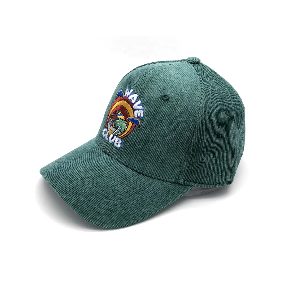 fashion 6 panel custom embroidery corduroy baseball cap