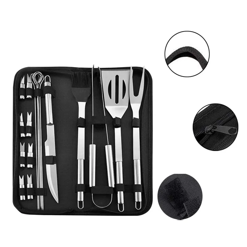 Barbecue accessories tool kit in Oxford cloth bag outdoor BBQ Barbecue Camping Cooking Storage Bag