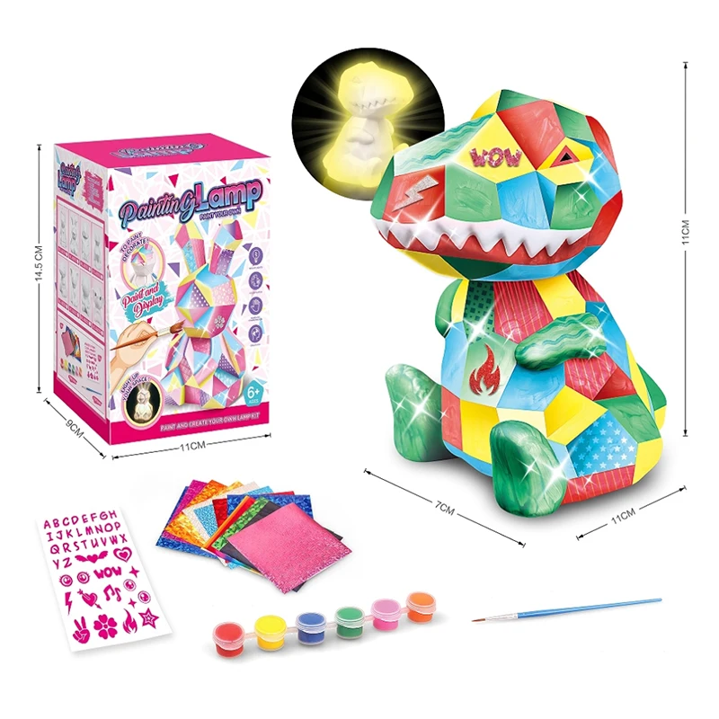 Children Early Learning Color Drawing Toy Multi Styles Animals Model Night Lamp DIY Painted Graffiti Creative Night Light Toys