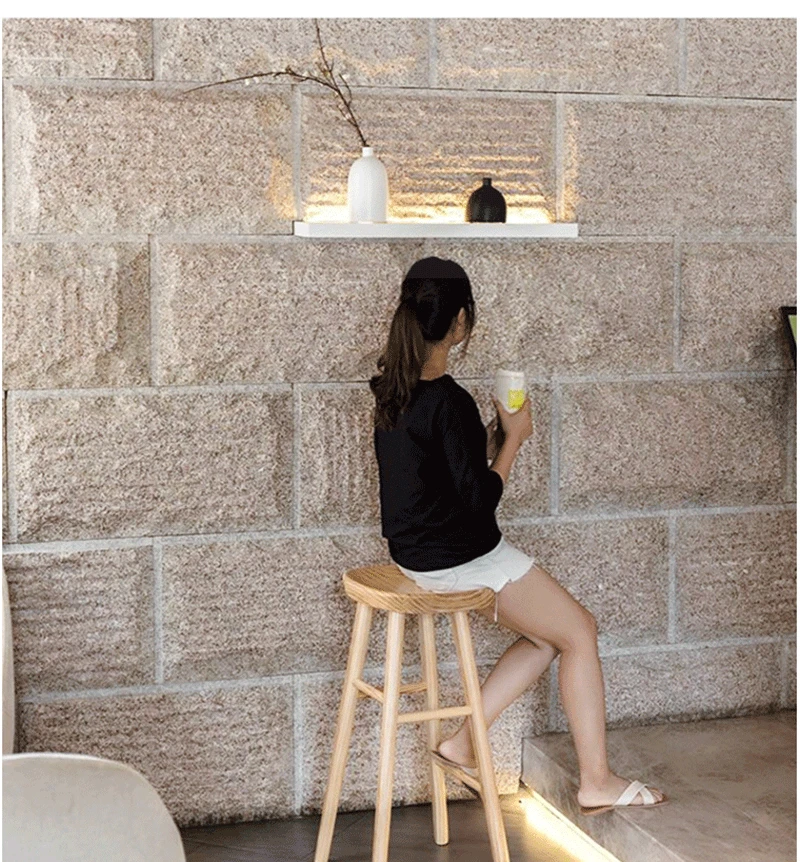 Solid wood high chair home light luxury solid wood bar stool solid wood high chair bar milk tea shop stool