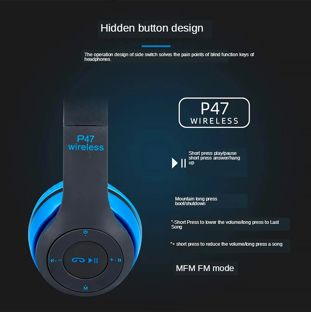  The Cheap price P47 Wireless headset Sports earphone with TF card Hands Free wireless headphone With
